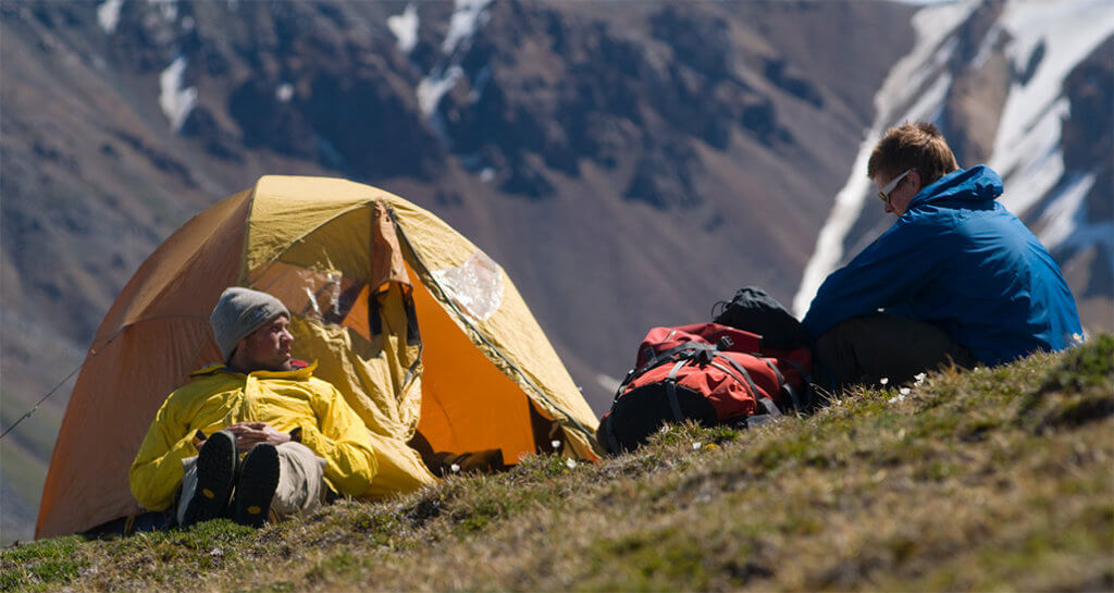 Camping on Outlook Plateau, Kluane National Park, Yukon.